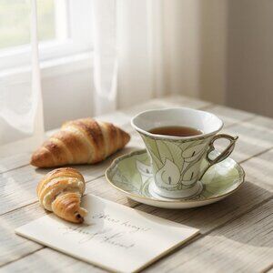 D'Lusso Bone China -Demitasse/Espresso Cup and Saucer 6 set.